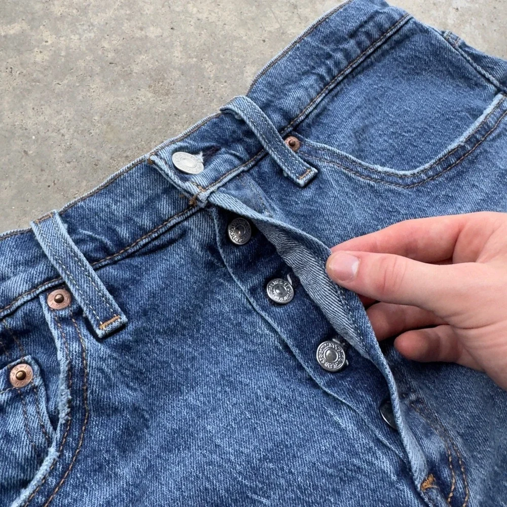 Vintage Levi's 501 Cut Off Denim Jorts Workwear Gorpcore Blue Size 30 (d1a)